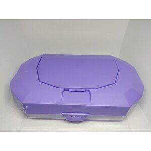 Sterilite Small Pencil Box Plastic, Clear/Purple Fair Condition